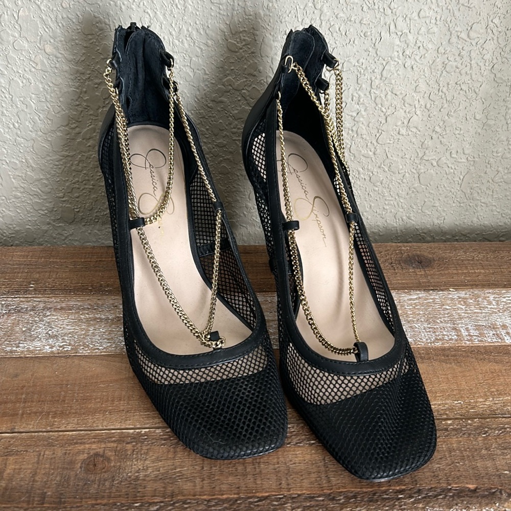 Jessica Simpson Black Sheer Heels